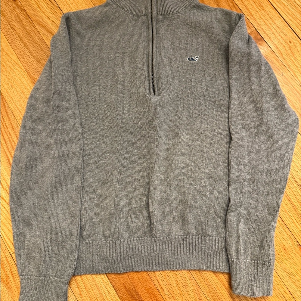 Vineyard Vines Charcoal Zip-Up Sweater